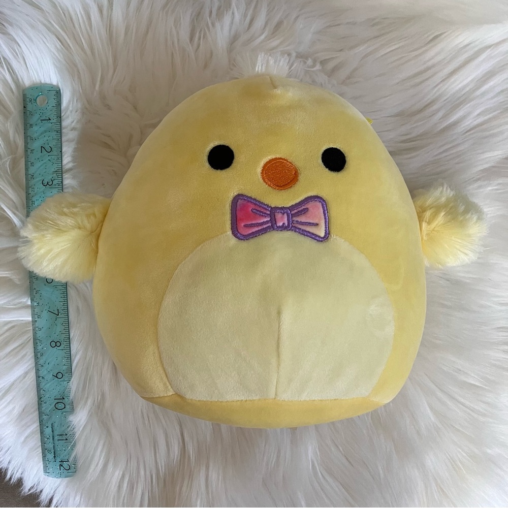 Triston the chick squishmallow with bow tie
